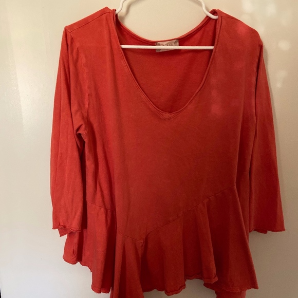Burnt Orange Asymmetrical Top - Picture 1 of 2